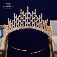 Oversize Sparkly Full Zircon Bridal Tiaras Headpiece Crystal Crowns Wedding Hair Accessory TR0462