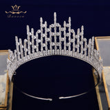 Oversize Sparkly Full Zircon Bridal Tiaras Headpiece Crystal Crowns Wedding Hair Accessory TR0462