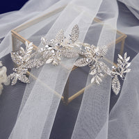 European Silver Leaves Brides Hair Barrettes Flower Tiaras Headpieces Wedding Hair Accessories J6197