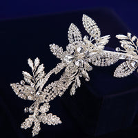 European Silver Leaves Brides Hair Barrettes Flower Tiaras Headpieces Wedding Hair Accessories J6197