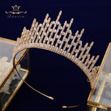 Oversize Sparkly Full Zircon Bridal Tiaras Headpiece Crystal Crowns Wedding Hair Accessory TR0462