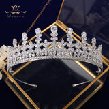 Fashion Silver/Gold Royal Zircon Brides Tiaras Crown Crystal Bridal Hairbands Headpiece TR0464