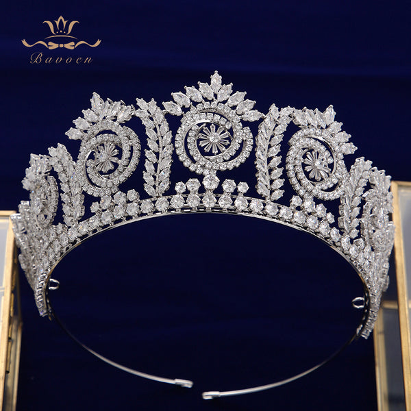 Full Zircon Crystal Wedding Hair Accessories Brides Royal Princess Hairbands Queen Silver Tiaras Crowns