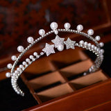 Royal Princess Pearls & Crystal Tiaras Crowns Headpieces ISW0212