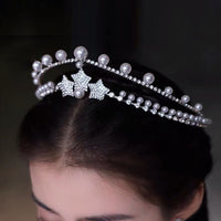 Royal Princess Pearls & Crystal Tiaras Crowns Headpieces ISW0212