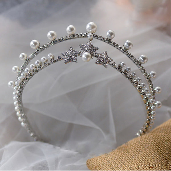 Royal Princess Pearls & Crystal Tiaras Crowns Headpieces ISW0212