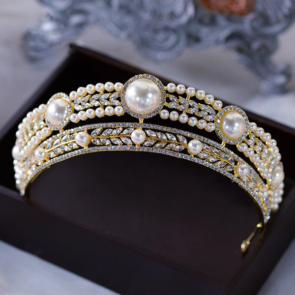 Gorgeous Pearls Bridal Crowns Tiara Bride Headband