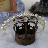 Elegant Leaves Brides Tiaras Crowns Headpices Pearls Bridal Headbandd