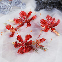 Gorgeous Crystal Leaf Bridal Barrettes Headdress Crystal Brides Hairbands