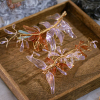 Gorgeous Crystal Leaf Bridal Barrettes Headdress Crystal Brides Hairbands