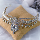 Royal Baroque Gold Pearls Bridal Crowns Tiara Headpieces Party Headband