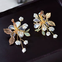 Lovely Handmade Rhinestone Long Earrings Evening Accessory