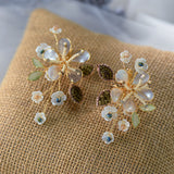 Lovely Handmade Rhinestone Long Earrings Evening Accessory