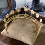 European Royal Gold Crystal & Pearls Brides Tiaras Crowns Headpieces