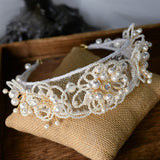 European Pearls Brides Tiaras Headpieces with Wedding CRrown set