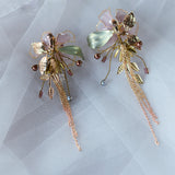 Elegant Tassles Brides Handmade Long Earrings