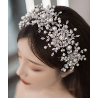 Stunning Wedding CZ Zircon Crystal Brides Tiaras Crowns with Earring