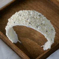 Full Handmade Pearls Brides Tiaras Headbands Headpieces