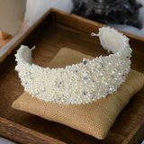 Full Handmade Pearls Brides Tiaras Headbands Headpieces