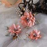 Romantic pink Flwoer Bridal Hairpins Barrettes Brides Hair Sticks