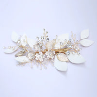 White Leaves Brides Hair Hairbands Rhinestones Bridal Headbands Hair Accessory