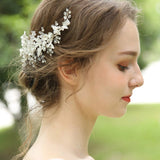 Rhinestones Silver Brides Hairbands Wedding Soft Barrettes Hair accessory J6163