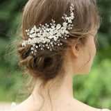 Rhinestones Silver Brides Hairbands Wedding Soft Barrettes Hair accessory J6163