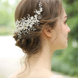 Rhinestones Silver Brides Hairbands Wedding Soft Barrettes Hair accessory J6163