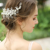 Rhinestones Silver Brides Hairbands Wedding Soft Barrettes Hair accessory J6163