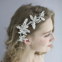 European Silver Leaves Brides Hair Barrettes Flower Tiaras Headpieces Wedding Hair Accessories J6197