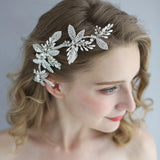 European Silver Leaves Brides Hair Barrettes Flower Tiaras Headpieces Wedding Hair Accessories J6197