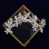 Korean Leaves Brides Barrettes Bridal Crystal Headbands Wedding Hair Accessory