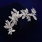 Korean Leaves Brides Barrettes Bridal Crystal Headbands Wedding Hair Accessory