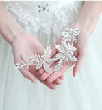 Korean Leaves Brides Barrettes Bridal Crystal Headbands Wedding Hair Accessory