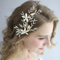 White Rhinestone Brides Hair Combs Crystal Barrettes Wedding Hair Jewelry Prom Head Wear J6206