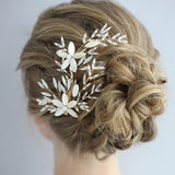 White Rhinestone Brides Hair Combs Crystal Barrettes Wedding Hair Jewelry Prom Head Wear J6206