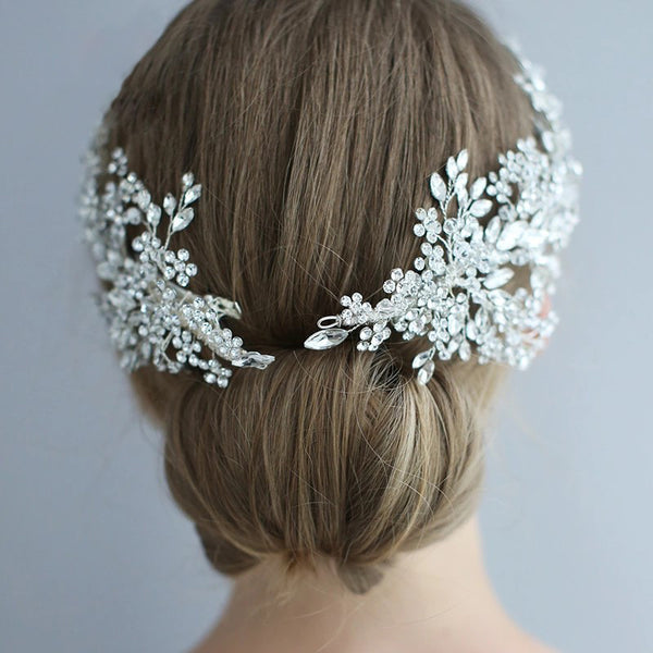 Fabulous Silver Brides Barrettes Hairbands Tiaras Crystal Headbands Wedding Hair Jewelry