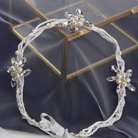 Freshwater Pearls Hairbands for Brides Korean Silver Bridal Soft Headbands Crystal Evening Hair Jewelry