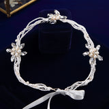 Freshwater Pearls Hairbands for Brides Korean Silver Bridal Soft Headbands Crystal Evening Hair Jewelry