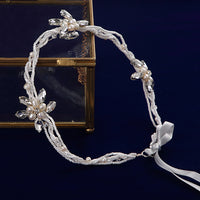 Freshwater Pearls Hairbands for Brides Korean Silver Bridal Soft Headbands Crystal Evening Hair Jewelry