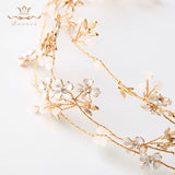 Multi-layers Flower Brides Hairbands Gold Bridal Headbands Crystal Evening Hair Jewelry Wedding Hair Accessory Handmade