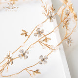 Multi-layers Flower Brides Hairbands Gold Bridal Headbands Crystal Evening Hair Jewelry Wedding Hair Accessory Handmade