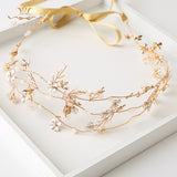 Multi-layers Flower Brides Hairbands Gold Bridal Headbands Crystal Evening Hair Jewelry Wedding Hair Accessory Handmade