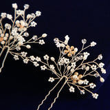 3 pieces Handmade Sparkling Crystal Silver Hair Sticks European Rhinestone Hairbands Hairpins