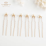 6 pics/ Handmade Gold Brides Pearls  Brides Crystal Hairpin Woman Fashion Hair clips