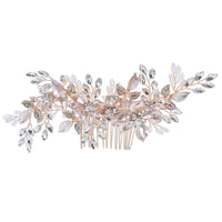 Gorgeous Gold Leaves Bridal Hair Barrettes Wedding Crystal Hair accessory s8170