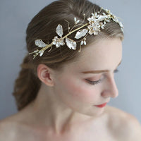 Gold Brides Long Hair Combs Leaves Bridal Hair Sticks Headpieces Wedding Hair Accessory S8179