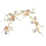 Gold Brides Long Hair Combs Leaves Bridal Hair Sticks Headpieces Wedding Hair Accessory S8179