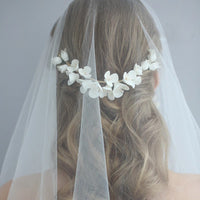 White Flower Soft Brides Hair Hairbands Crystal Barrettes Wedding Hair Jewelry Prom Head Wear S8189