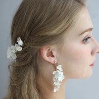 White Flower Soft Brides Hair Hairbands Crystal Barrettes Wedding Hair Jewelry Prom Head Wear S8189